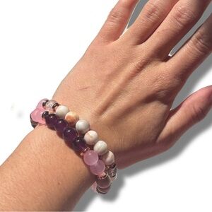 Crystal Bracelet Bundle – Rose Quartz, Garnet, Rhodonite,‎ Opal, Quartz